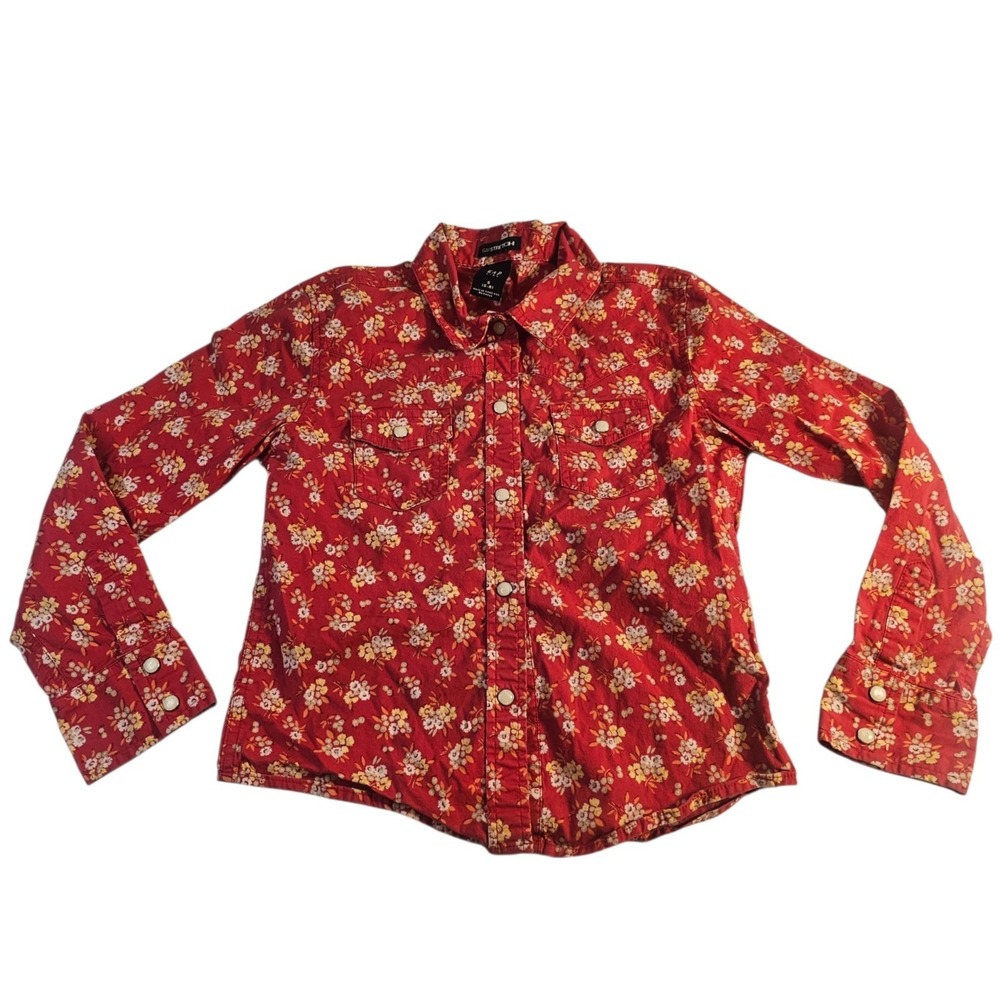 GAP Kids Floral Long-Sleeve Pearl Snap Western Stretch Shirt  Size S (5-6)